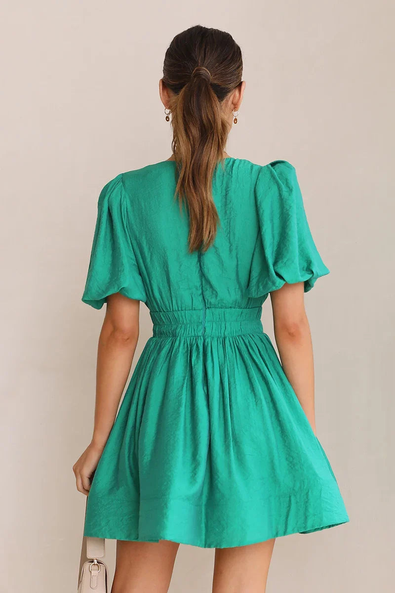 Erin Mini Dress - Emerald