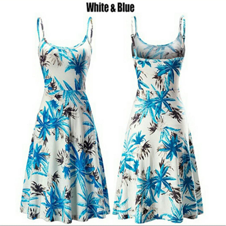 Women's Casual Medium Dress With Sling Print