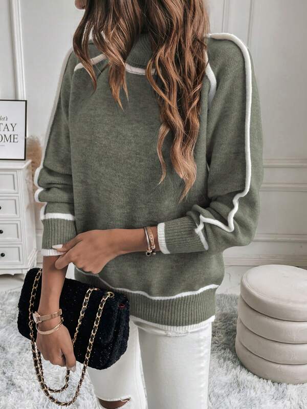 Comfy Long Sleeve Green Sweater