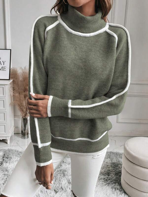 Comfy Long Sleeve Green Sweater