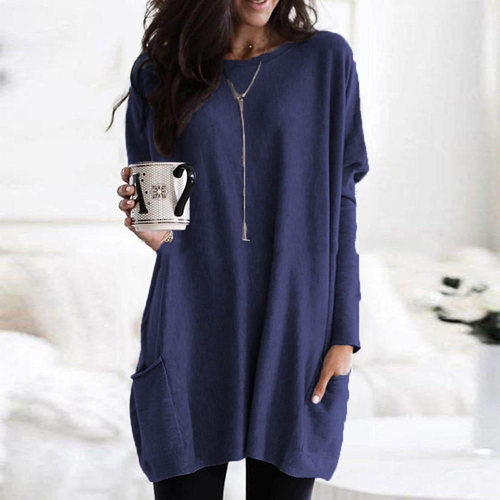 Long Sleeve Casual Pocket T-shirt Top