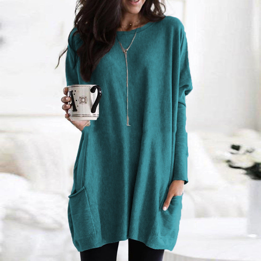 Long Sleeve Casual Pocket T-shirt Top