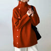 Showy Red High Neck Long Sleeve Sweater