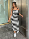 Unity Striped Bodycon Bandage Strapless Dress