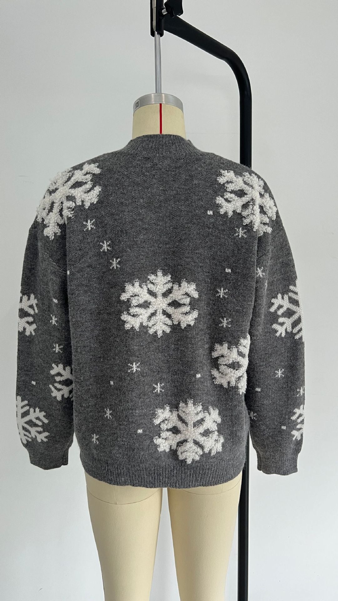 Snowflake Towel Embroidery Half-high Collar Long Sleeves Women's Christmas Sweater