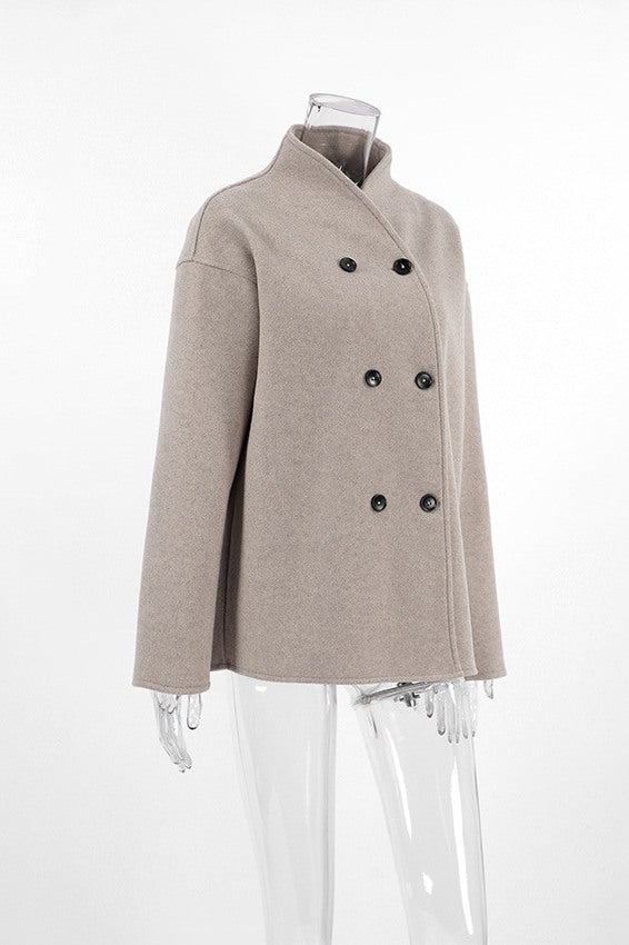 Double-breasted Woolen Coat