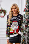 Casual Crewneck Knit Sweater – Santa Claus Enjoying a Beer