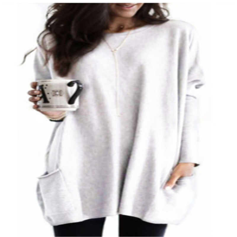 Long Sleeve Casual Pocket T-shirt Top