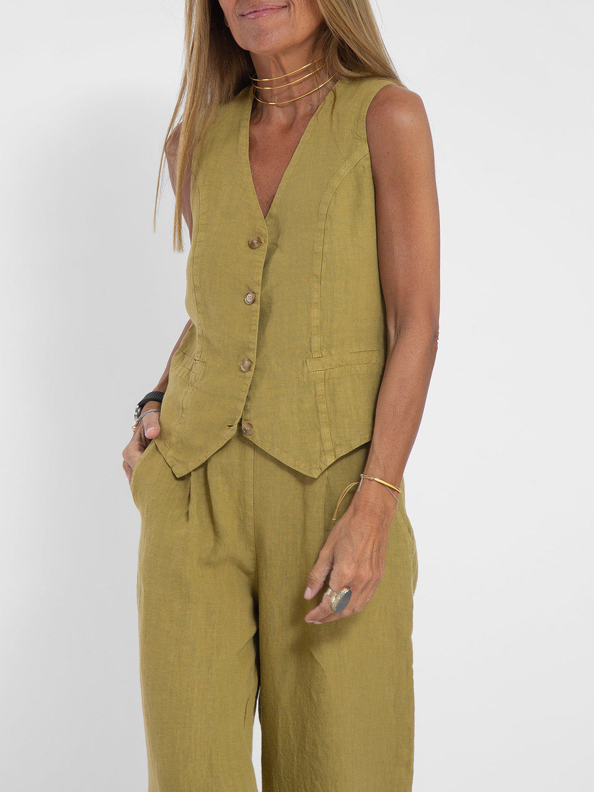 The Cotton Comfort Vest & Pants Leisure Suit