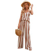 Loose Homewear Striped Small Sling Trousers Woven Suit Women