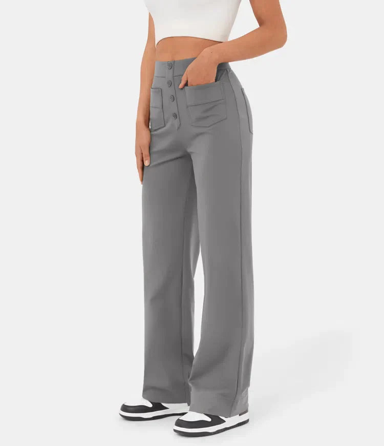 Aubrey™ | Elastic trousers with high waist