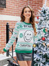 Casual Halloween Smiley Face Knit Sweater