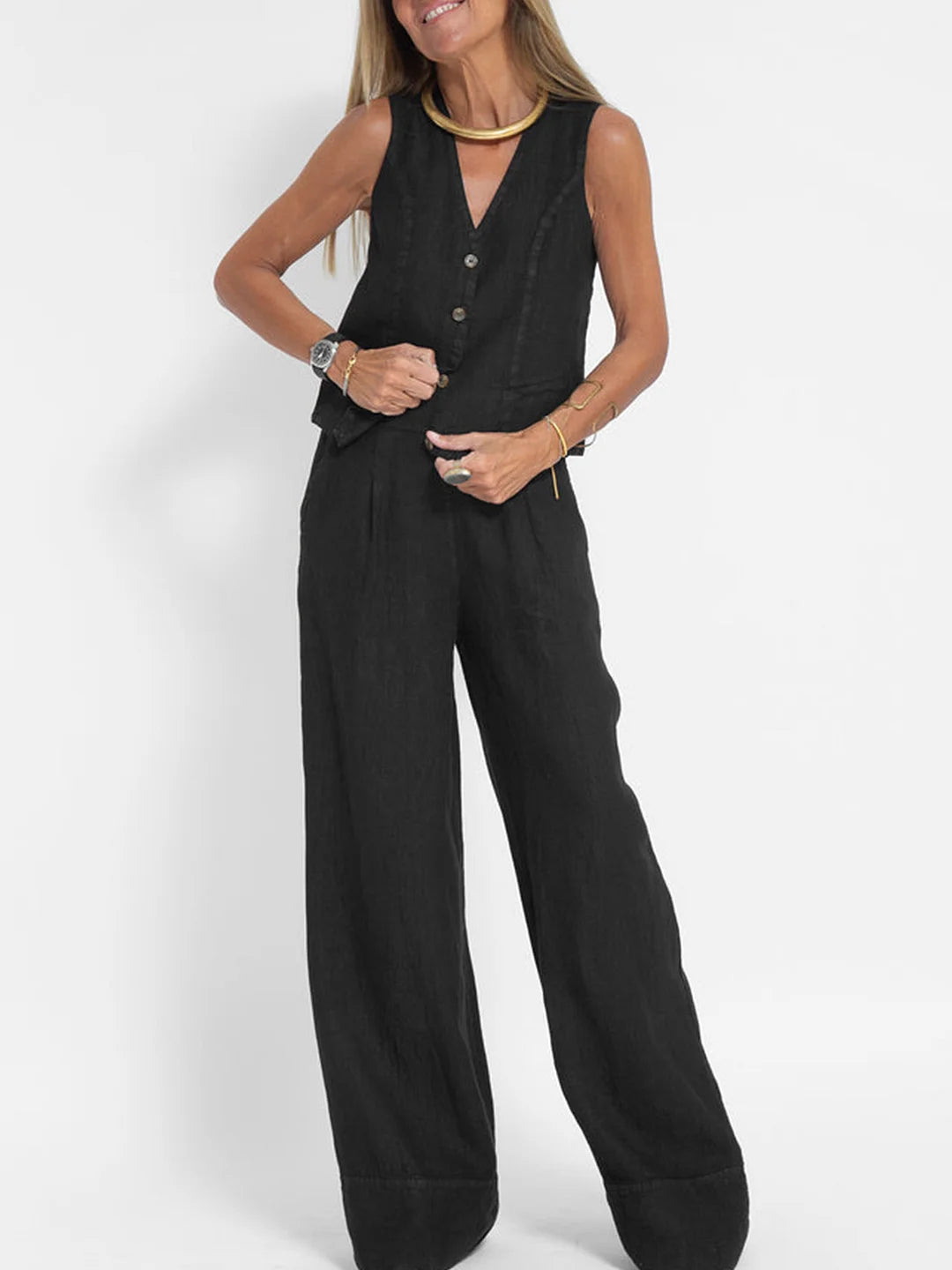 The Cotton Comfort Vest & Pants Leisure Suit