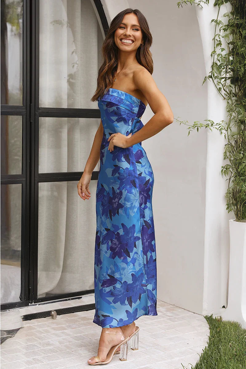 Miya Maxi Dress - Blue Floral