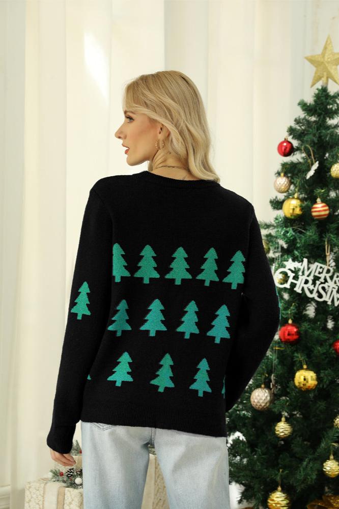 Sparkling Sequin Christmas Tree Knit Sweater