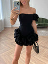 Flounced Bottom One Shoulder Bustier Dress