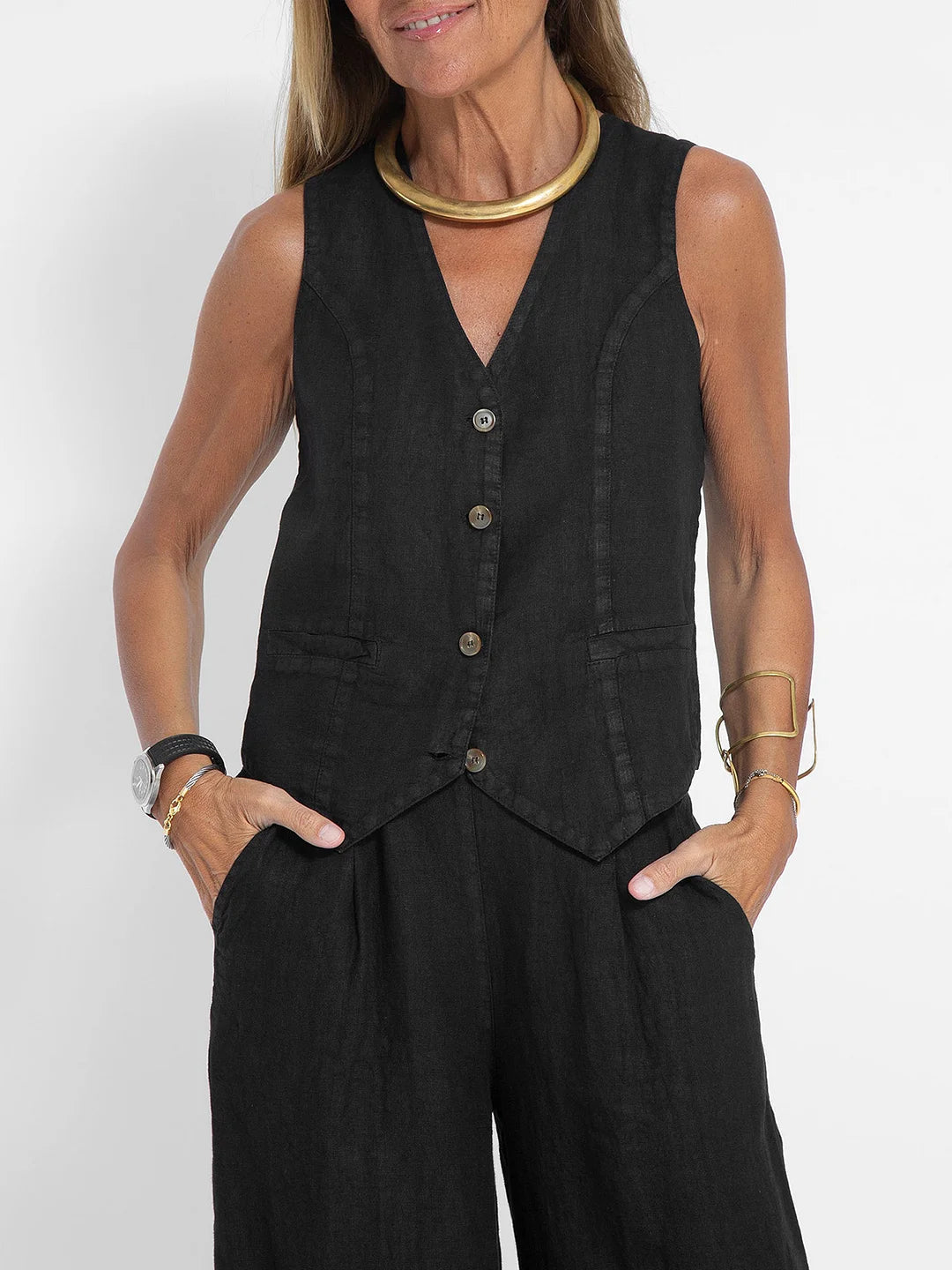 The Cotton Comfort Vest & Pants Leisure Suit