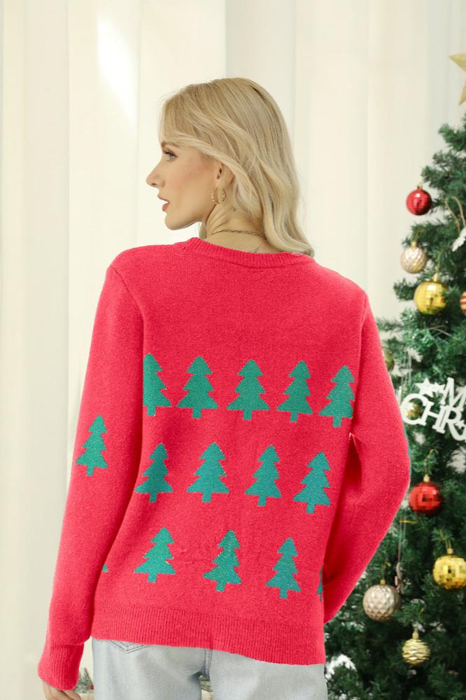 Sparkling Sequin Christmas Tree Knit Sweater