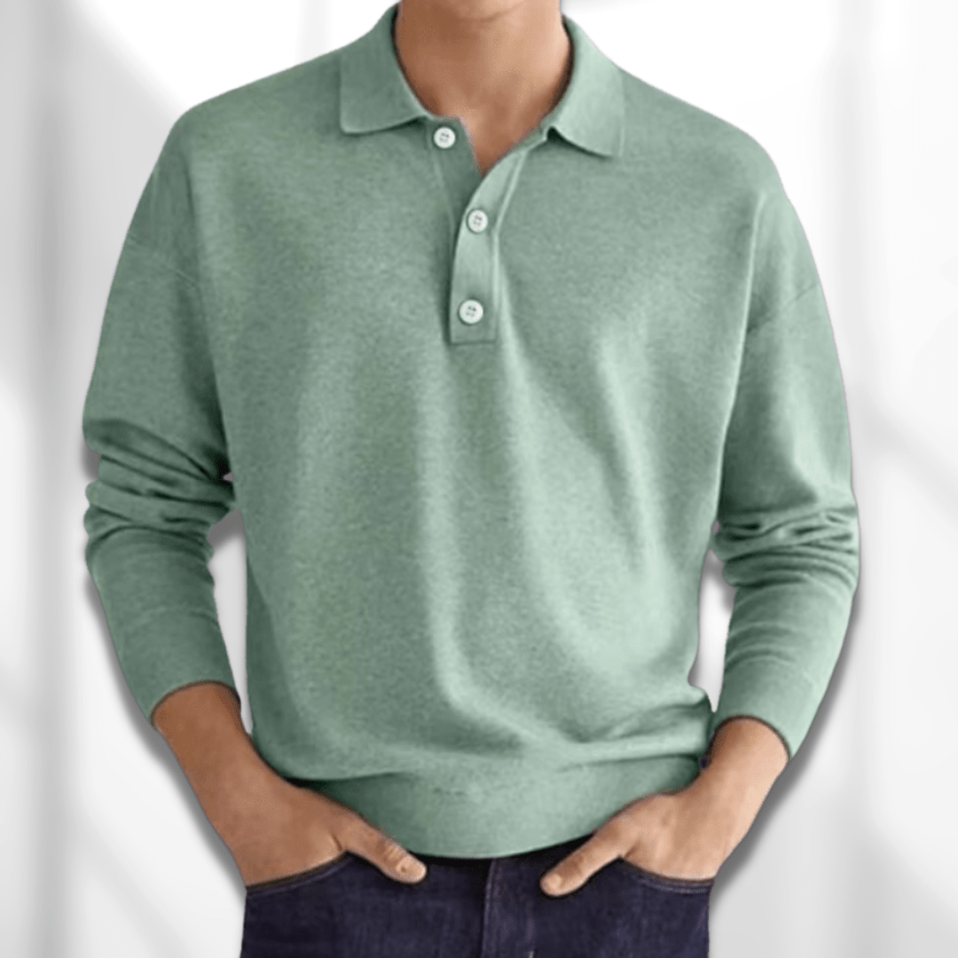 TREVOR | LONG SLEEVE POLO SWEATER