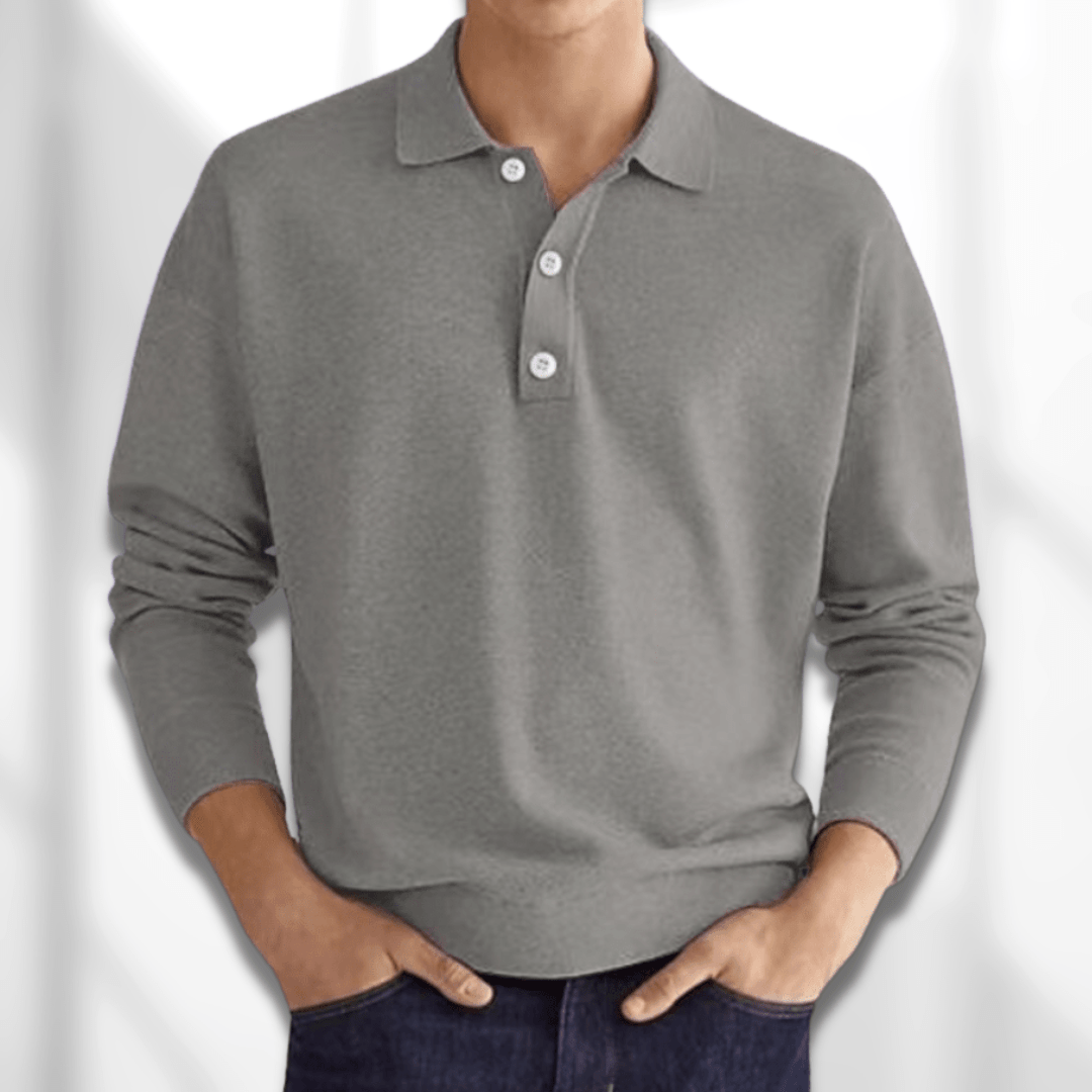 TREVOR | LONG SLEEVE POLO SWEATER