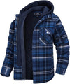 MGS Men's Flannel Shirt Jacket with Removable Hood