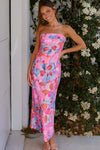 Miya Maxi Dress - Pink/Blue Print