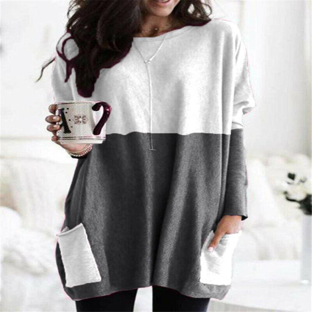 Long Sleeve Casual Pocket T-shirt Top