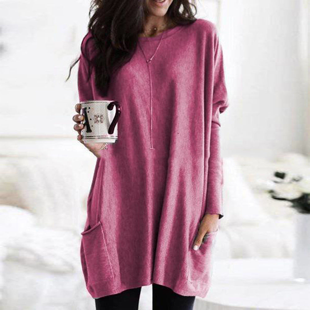 Long Sleeve Casual Pocket T-shirt Top