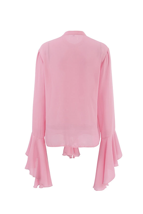 Michelle Semi-sheer Ruffle Blouse