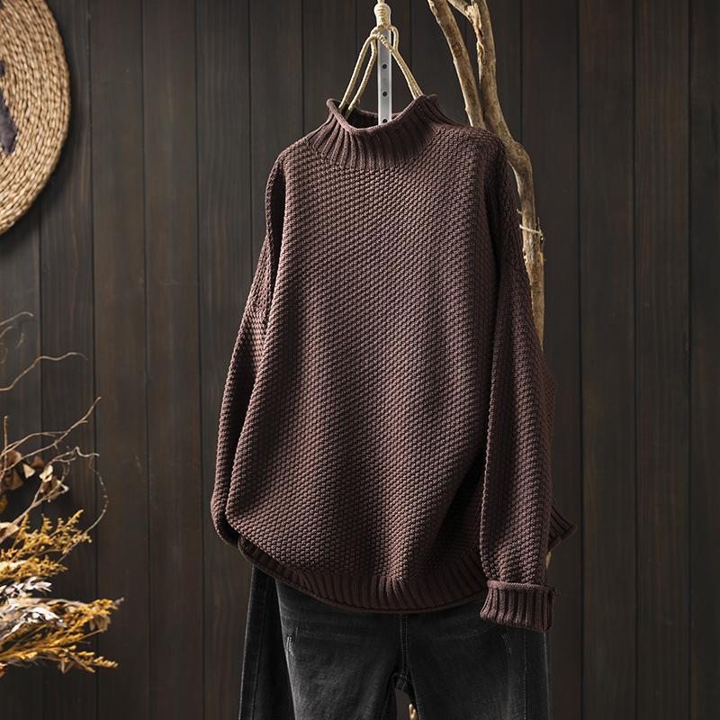 Mock Neck Sweater Women Loose Plus Size