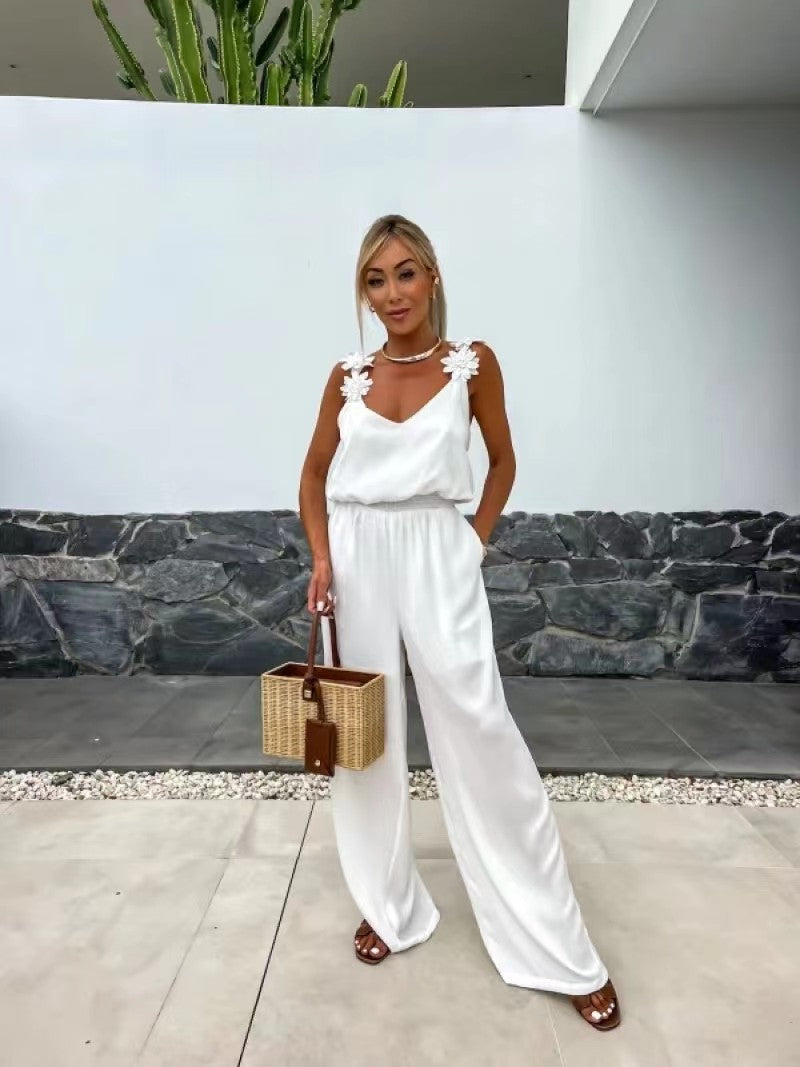 Indira™ l Sleeveless Wide Leg Jumpsuit