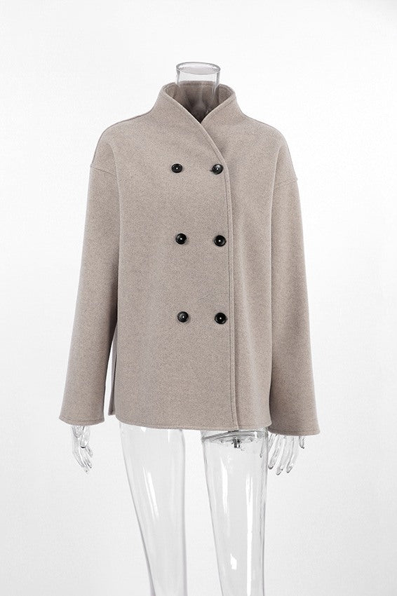 Double-breasted Woolen Coat