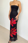 Ofra Maxi Dress - Black / Red