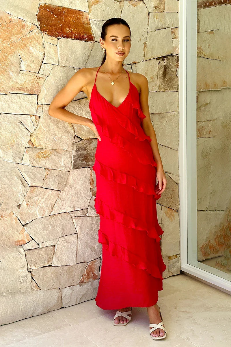 Sophia Maxi Dress - Red