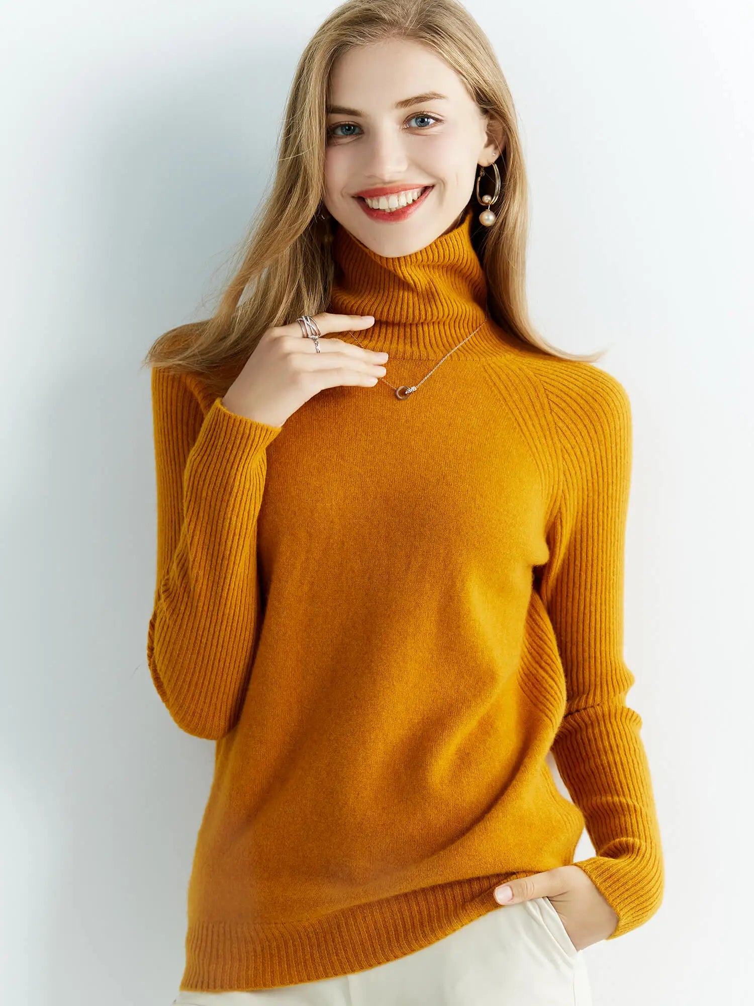 Cashmere Sweater Women's Knitted Sweaters 100% Merino Wool Turtleneck Long Sleeve Pullover Autumn Winter Clothes Vintage Jumpers