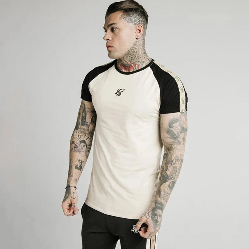 Sik SIlk T Shirt Men Summer Brand Male T-shirts 2023 Homme Silk Silk Tshirt Casual Fashion Siksilk Man Clothing