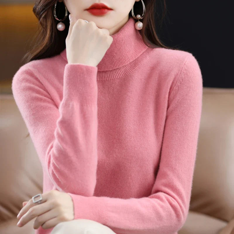 High-Collared Cashmere Sweater Wool Knit Women's Turtle Neck Pullover High-Quality Sweater Women's Winter Warm Jumper S-XXL