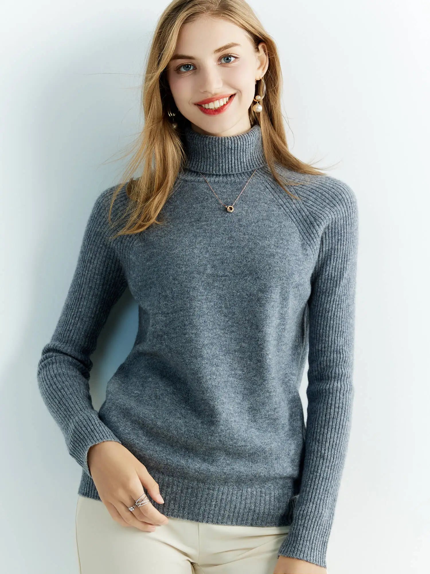 Cashmere Sweater Women's Knitted Sweaters 100% Merino Wool Turtleneck Long Sleeve Pullover Autumn Winter Clothes Vintage Jumpers