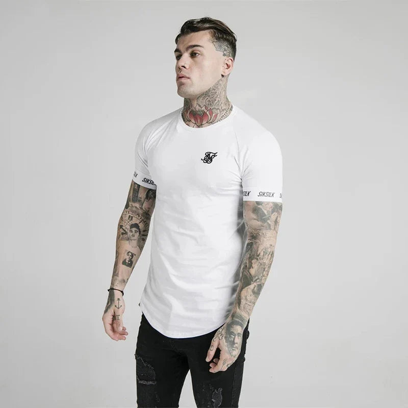 Sik SIlk T Shirt Men Summer Brand Male T-shirts 2023 Homme Silk Silk Tshirt Casual Fashion Siksilk Man Clothing