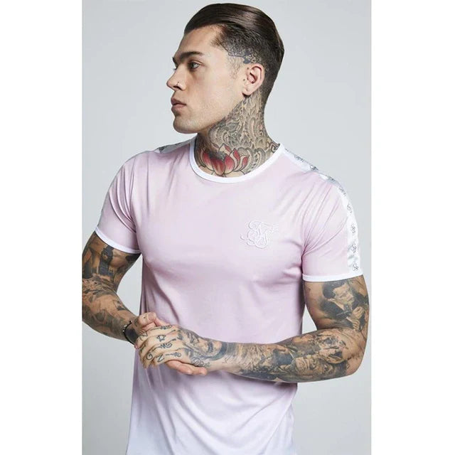 Sik SIlk T Shirt Men Summer Brand Male T-shirts 2023 Homme Silk Silk Tshirt Casual Fashion Siksilk Man Clothing