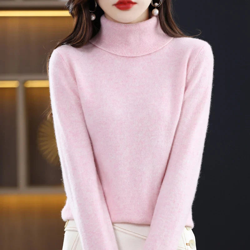 High-Collared Cashmere Sweater Wool Knit Women's Turtle Neck Pullover High-Quality Sweater Women's Winter Warm Jumper S-XXL