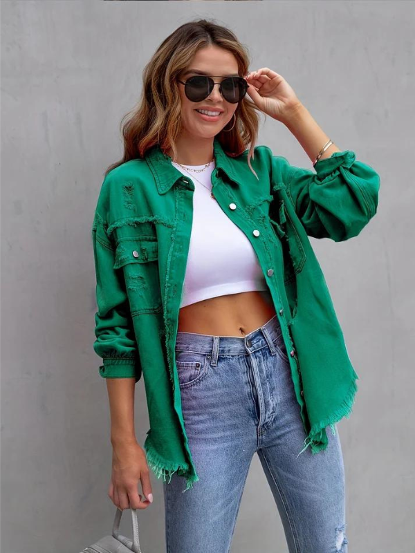 Rosie - RIPPED OVERSIZED DENIM JACKET