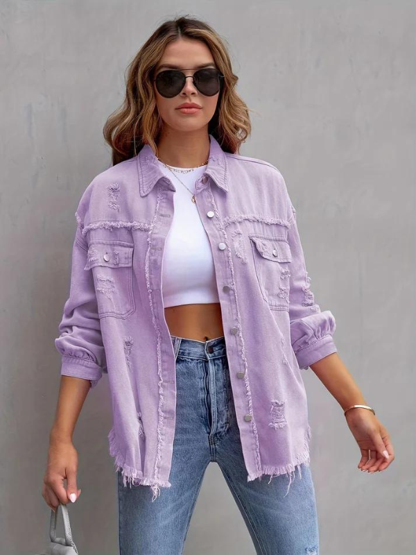 Rosie - RIPPED OVERSIZED DENIM JACKET