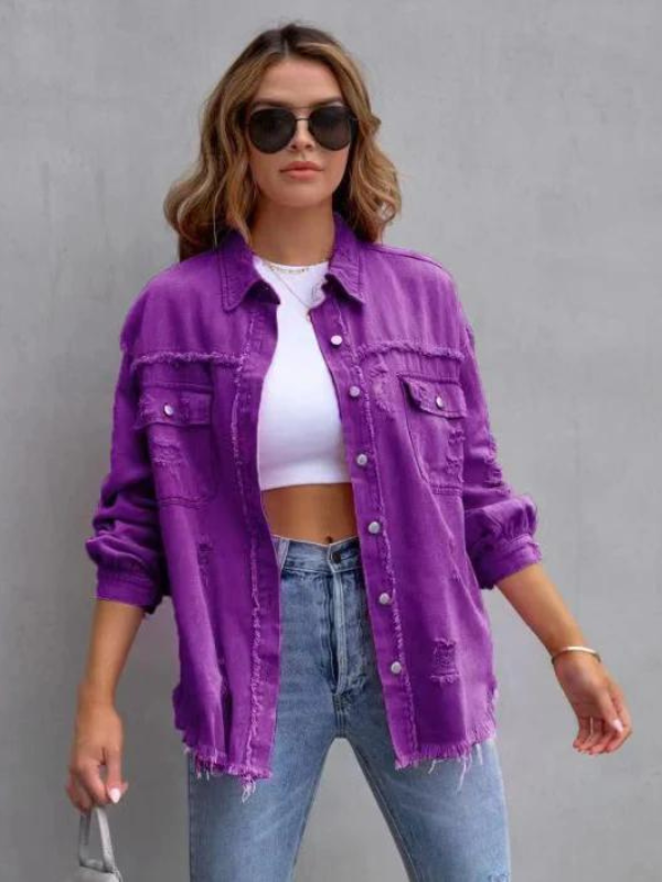 Rosie - RIPPED OVERSIZED DENIM JACKET