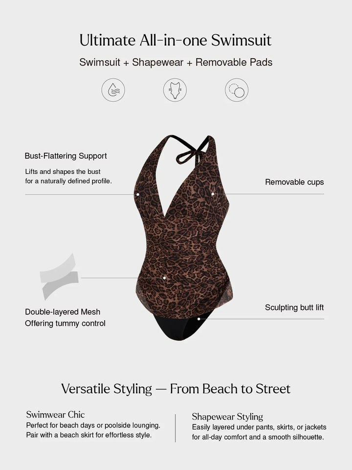 Shapewear Halter Tummy Control One Piece Swimsuit