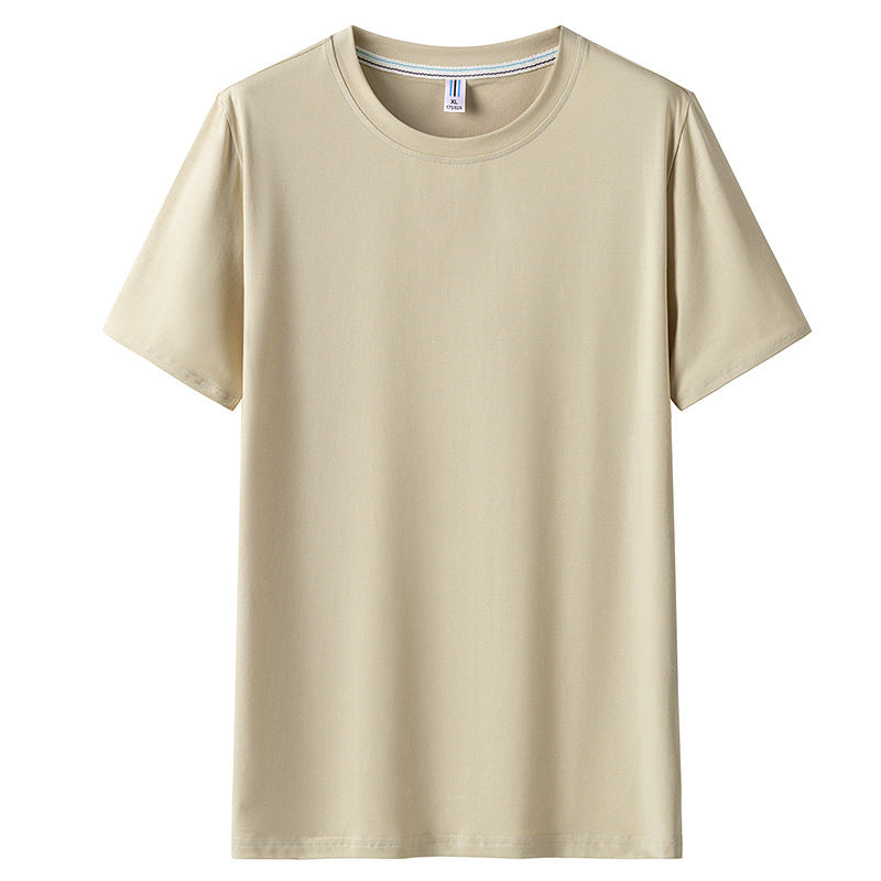 Men Short Sleeved Round Neck Solid Color Clothes