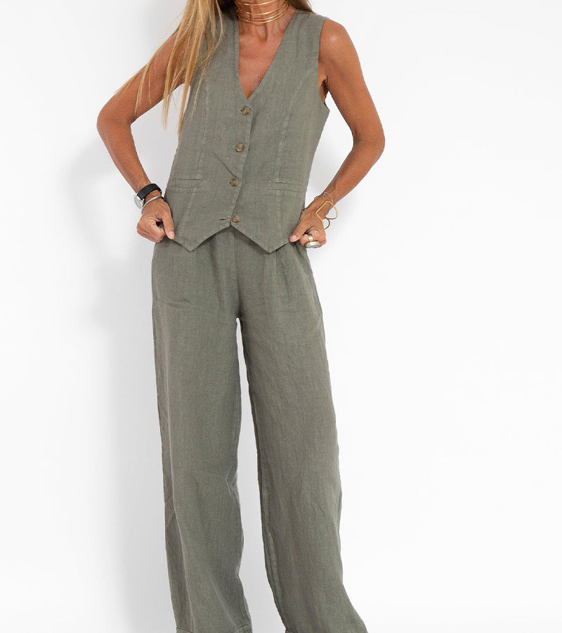 The Cotton Comfort Vest & Pants Leisure Suit