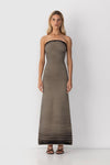 Adela Sleeveless Strip Knit Maxi Dress