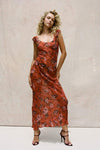 Alison Floral Printed U-Neck Maxi Dress