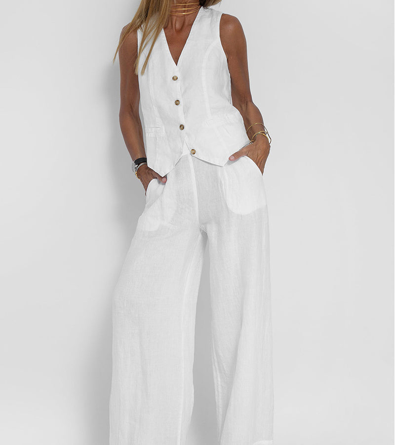 The Cotton Comfort Vest & Pants Leisure Suit